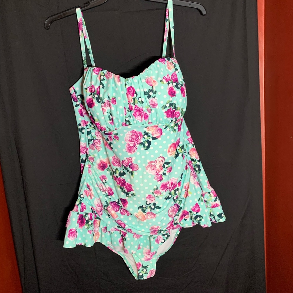 Floral One Piece Bathing Plus Size
